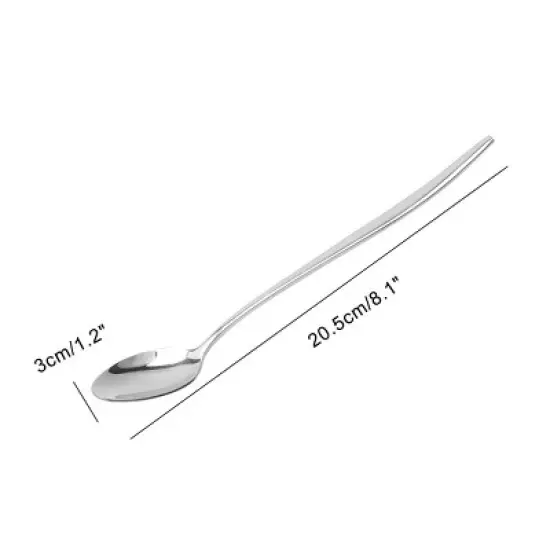 Unique Bargains Stainless Steel Long-Handle Ice Cream Scoop for Kitchen Silver Tone 8.1'' Length 6 Pcs image {3}