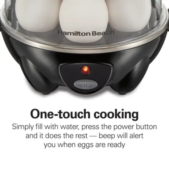 Hamilton Beach Rapid 14 Egg Cooker 25508: Electric Egg Boiler & Steamer, Hard Boiled & Poacher, 300W, Black image {8}