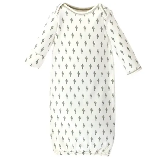 Touched by Nature Baby Organic Cotton Long-Sleeve Gowns 3pk, Prints, 0-6 Months image {1}