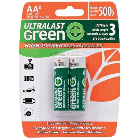 Ultralast&reg; Green High-Power Rechargeables AA NiMH Batteries image {1}