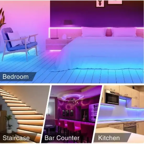 Emerald LED Multi-Color, Color-Changing Light Strips for Bedrooms, Living Room, Outdoor Patio, and Office image {7}