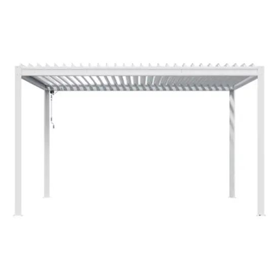 Mondawe 10X13FT Outdoor Louvered Aluminum Pergola with Adjustable Roof and Efficient Drainage System for Patio, Deck, Garden image {14}