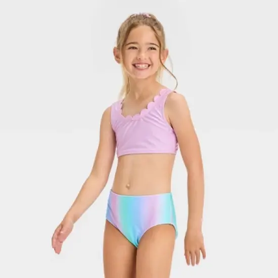 Girls' 'Sea Life' Solid Bikini Set - Cat & Jack&trade; Light Purple image {3}