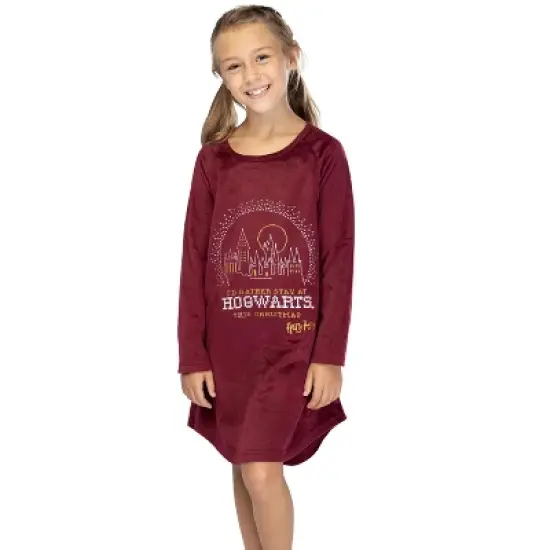 Harry Potter Nightgown I'd Rather Stay At Hogwarts This Christmas Girl's Pajamas image {1}
