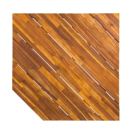 Christopher Knight Home Adelia Outdoor V-Shape Acacia Wood 5 Seater Sectional Sofa Set with Cushions image {9}