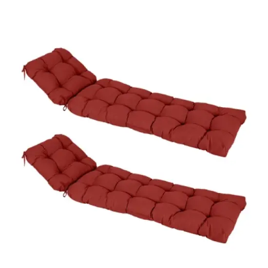 Aoodor 76" x 22" x 5.1" Polyester Tufted Chaise Lounge Cushion, Water-Resistant & Fade-Resistant Cushion for Outdoor Wicker Chaise Lounge Use, 2 Pack image {12}