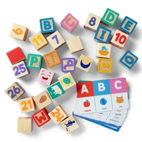 Melissa & Doug Ms. Rachel Letter, Number, and Game Wooden Learning Blocks with Activity Cards image {3}