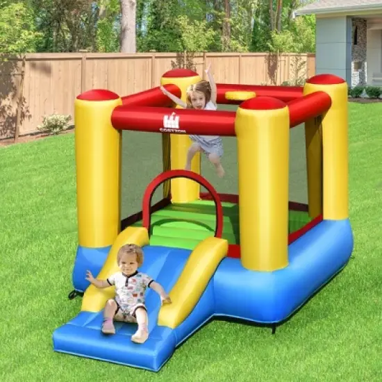 Costway Inflatable Bouncer Kids Bounce House Jumping Castle Slide w/ 480W Blower image {4}