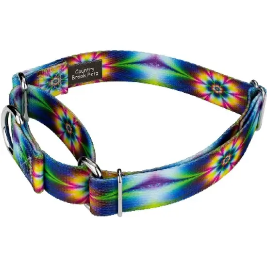 Country Brook Petz Tie Dye Flowers Martingale Dog Collar and Leash image {3}