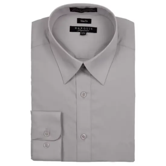 Marquis Men's Long Sleeve Slim Fit Dress Shirt image {7}
