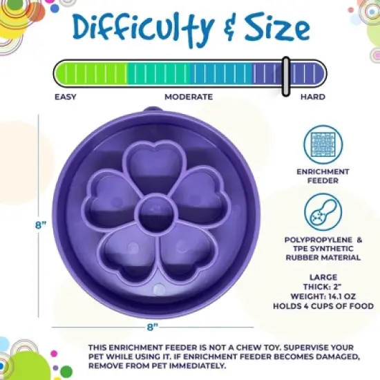 Flower Design eBowl Enrichment Slow Feeder Bowl for Dogs image {3}