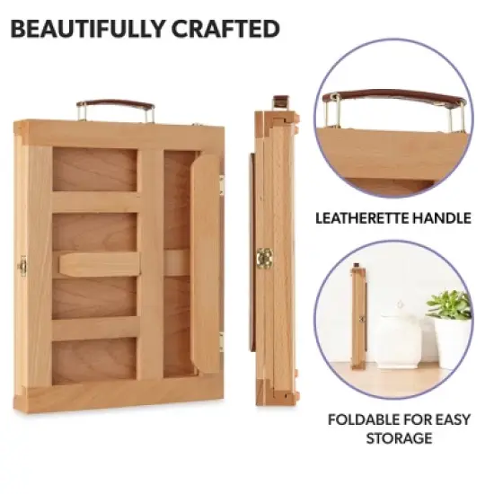 7 Elements Wooden Tabletop Art Easel with Palette and Storage Drawer image {2}