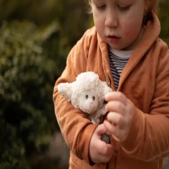 Bearington Baby Wee Lamby, Small Lamb Stuffed Animal Lovey Security Blanket, 8" x 7" image {3}