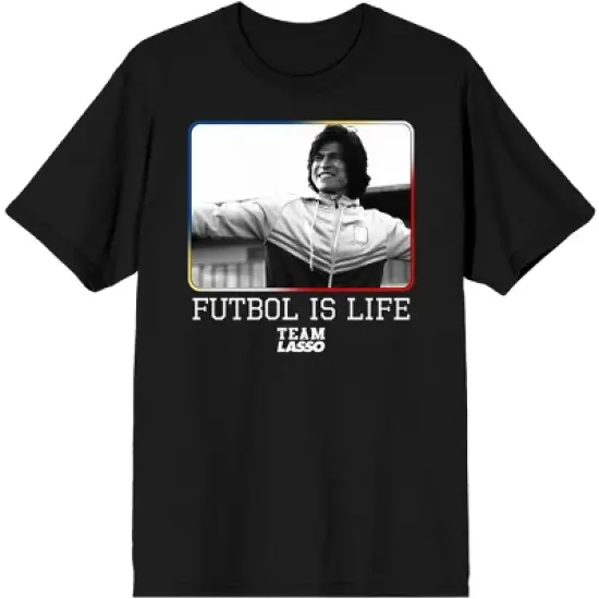 Bioworld Ted Lasso Danny Rojas Futbol is Life Men's Black T-Shirt image {1}