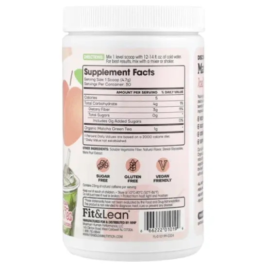 Fit & Lean Matcha Amore Iced Tea, Peach Tea, 5 oz (141 g) image {1}