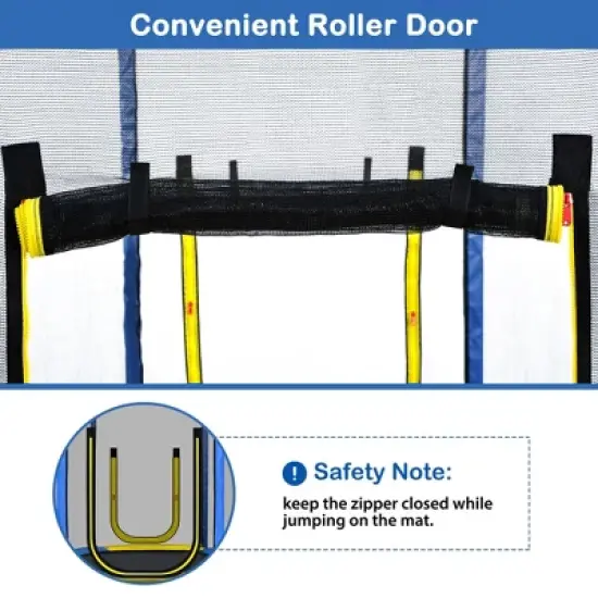 JOYRACER 7FT Round Outdoor Trampoline with Safety Enclosure Net and Slide for Children, Easy-to-Assemble Trampoline image {2}