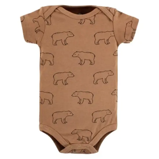 Hudson Baby Cotton Bodysuits, Brown Bear image {3}