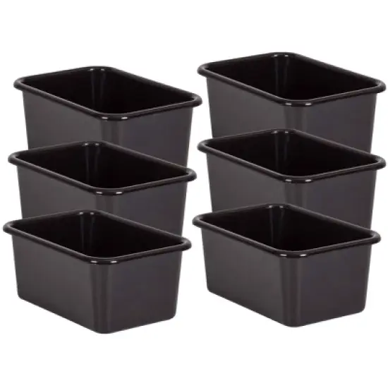 Teacher Created Resources&reg; Black Small Plastic Storage Bin, Pack of 6 image {3}