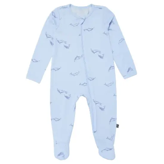 Modern Moments&trade; by Gerber Baby Boys' 2-Pack Sleep 'N Play With Mittens, Light Blue Whale image {1}