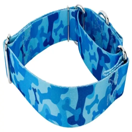 Country Brook Petz 1 1/2 Inch Blue Bone Camo Martingale Dog Collar image {4}