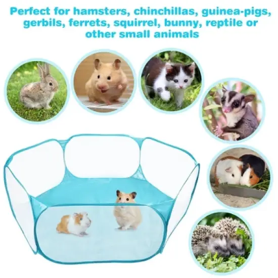 Prime Pets Small Animals Playpen, Waterproof Foldable Pet Cage Tent for Hamster, Rabbits, Guinea Pigs image {2}