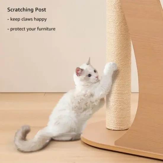 unipaws All-in-One Modern Cat Tree &ndash; Tall Tower with Condo, Scratching Post & Hammock Bed image {2}
