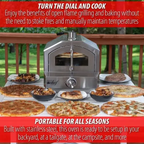 Deco Chef 2-in-1 Propane Gas Pizza Oven & Grill, Portable, with Pizza Stone, Peel, Rack image {5}