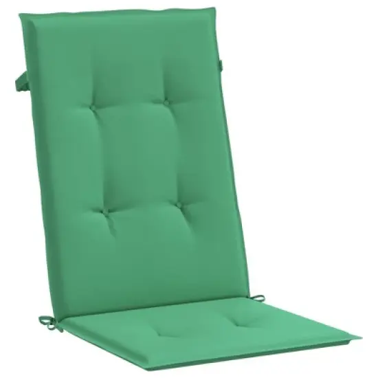 vidaXL Highback Chair Cushion Set of 2 Green 100% Polyester image {4}