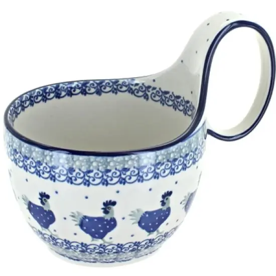 Blue Rose Polish Pottery 845 Ceramika Artystyczna Soup Mug image {4}
