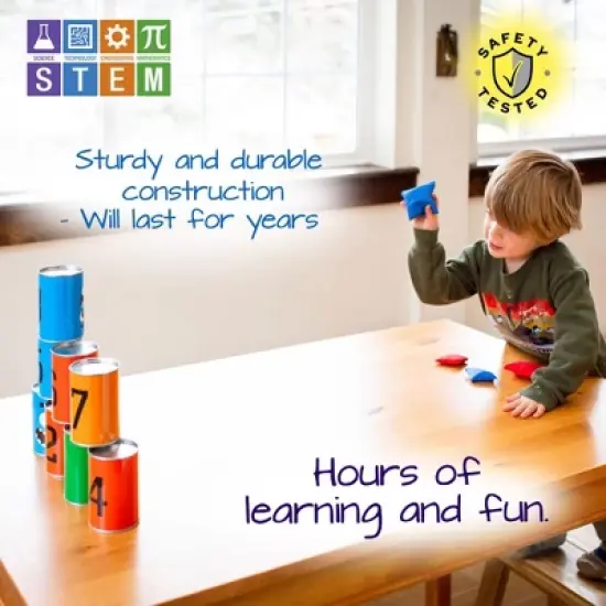 New-Bounce Bean Bag Can Toss Games - 2 in 1 Family Carnival Game Set image {3}