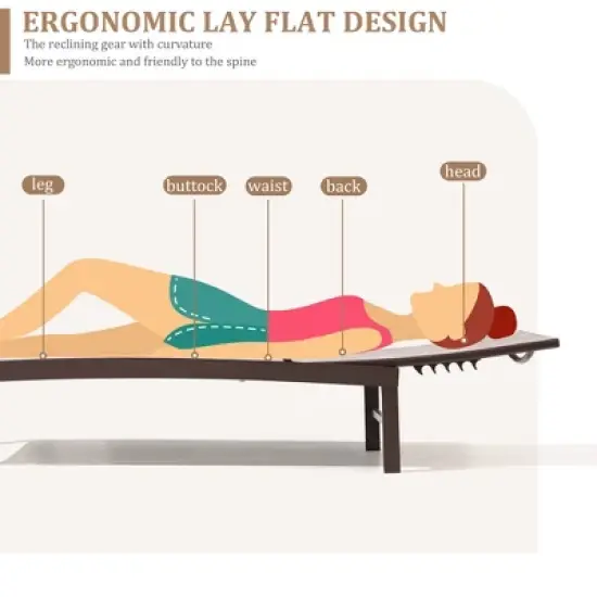 Pellebant Outdoor Pool Lounger Aluminum All-weather Adjustable Chaise Lounge Chair image {4}