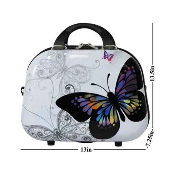 World Traveler Butterfly 13-Inch Hardside Cosmetic Case Shoulder Tote image {3}
