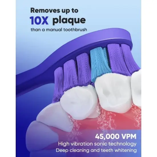 Essential Blue DY156 Electric Toothbrush + Purple Toothpaste Bundle Adult Blue image {1}