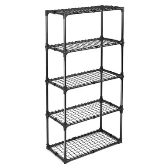FONTOI Baker's Racks, 5 Tier Wire Shelf, FreeStanding Metal Storage Rack for Door Entrance Garage Kitchen Office, Black, 29"*14"*60" image {3}