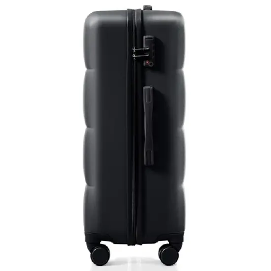 Gulches ABS Hard Shell Luggage Set - Airline Certified Carry-On with Cup Holder - 3-Piece Spinner Set - Black image {3}