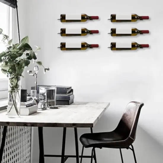 Unique Bargains Durable Iron Rustless Solid and Sturdy Wall-Mounted Wine Rack image {3}
