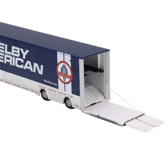Western Star 49X w/Transporter & Shelby GT500 SE  Blue Met w/White 1/64 Diecast Model Cars by True Scale Miniatures image {5}