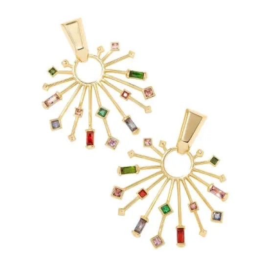 Kendra Scott Jessa Mix Crystal 14K Gold Over Brass Statement Earrings image {4}