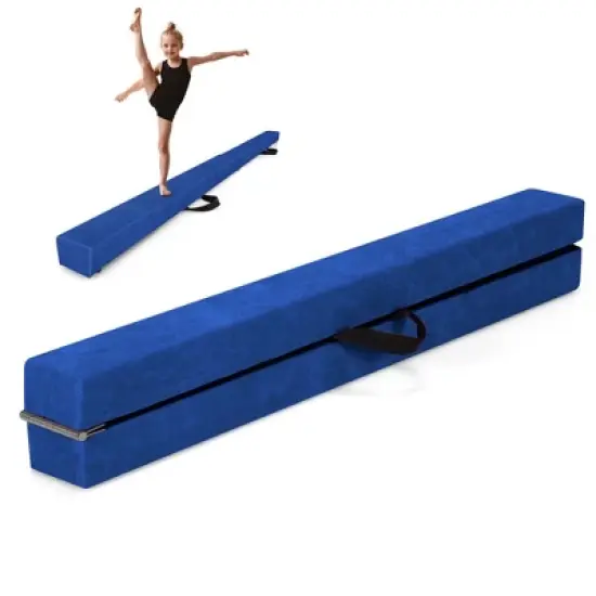 Costway 8 FT Folding Gymnastic Beam with Anti-slip Base Pine Wood Frame Carrying Handle Blue/Beige/Pink/Dark Purple/Purple/Multicolor image {9}