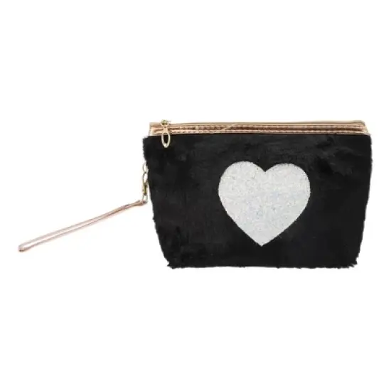 Unique Bargains Women's Portable Heart Style Makeup Bag 1 Pc image {3}