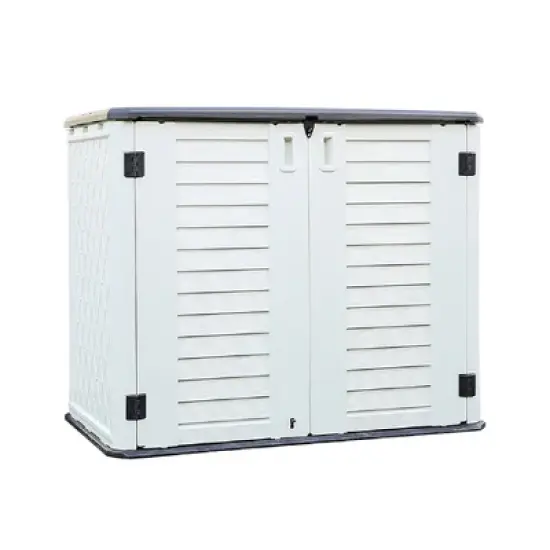 WELLFOR 175 gal Horizontal Storage Deck Box Beige image {8}
