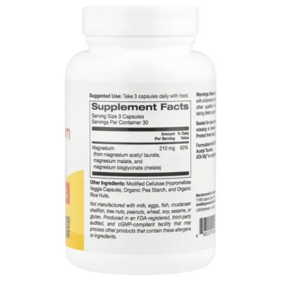 Super Nutrition Triple Magnesium Complex, 90 Veggie Capsules (70 mg per Capsule) image {1}