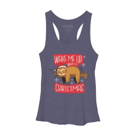 Women's Design By Humans Christmas sloth By ArtStyleAlice Racerback Tank Top image {4}
