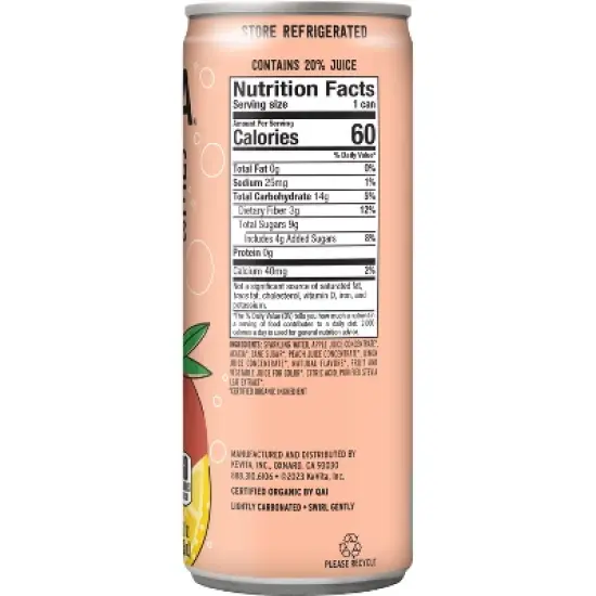 KeVita Peach Sparkling Prebiotic Lemonade - 12 fl oz image {1}