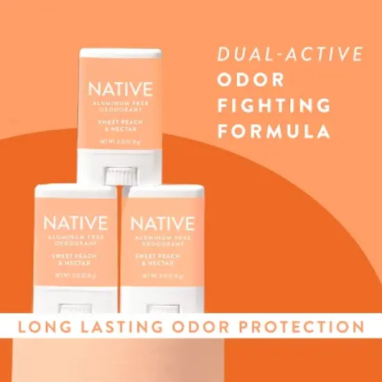 Native Aluminum-Free Deodorant - Sweet Peach & Nectar - Trial Size - 0.35oz image {6}