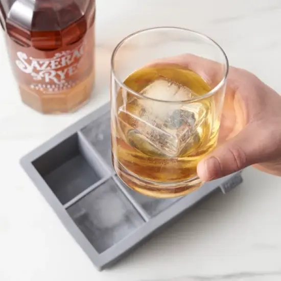 True Colossal Ice Cube Tray, Extra Large Ice Cubes, Dishwasher Safe Flexible Silicone Ice Cube Tray, Makes 6 2 Inch Ice Cubes, Grey, Set of 1 image {1}