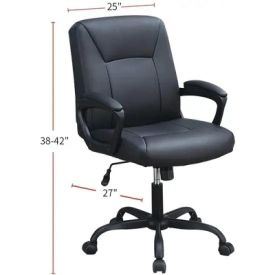 NicBex Adjustable Office Chair with Wheels, Comfy PU Upholstered Gaming Chair with Armrest, Executive Office Chairs for Adults, Office image {2}
