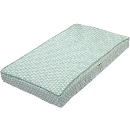 Bacati - Noah Mint Triangles Quilted Muslin Changing Pad Cover image {7}
