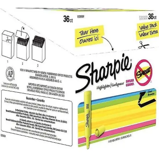 Sharpie Accent Tank Style Highlighter Chisel Tip Fluorescent Yellow 36/Box 1920938 image {5}