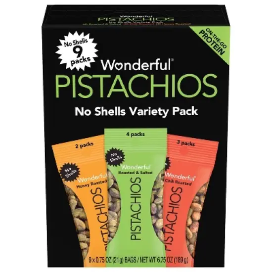 Wonderful Pistachios No Shell Variety Multipack - 0.75oz/9ct image {6}